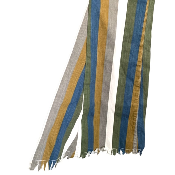 Hope Horizon Flair Bell Jeans Womens Sz Medium Stripes Retro 70s Frayed Hem - Picture 4 of 11